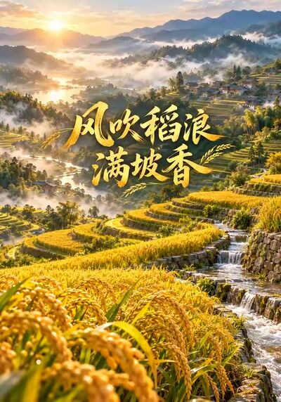 风吹稻浪满坡香