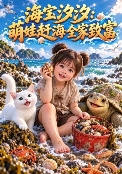 海寶汐汐：福娃趕海全家致富