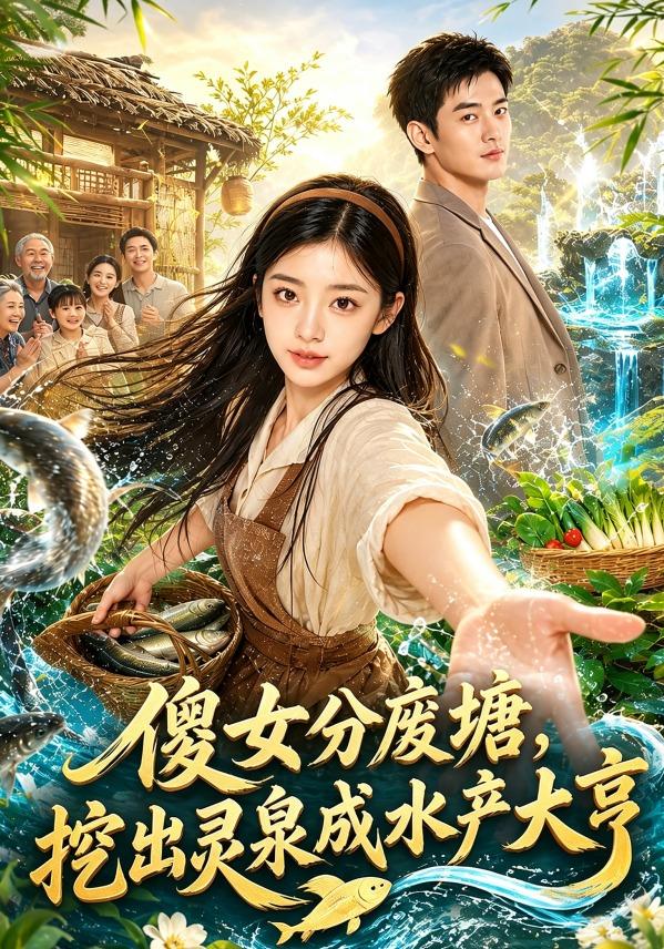 傻女分废塘，挖出灵泉成水产大亨