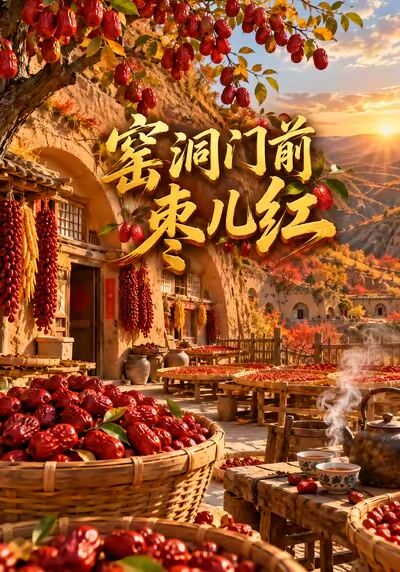 窑洞门前枣儿红